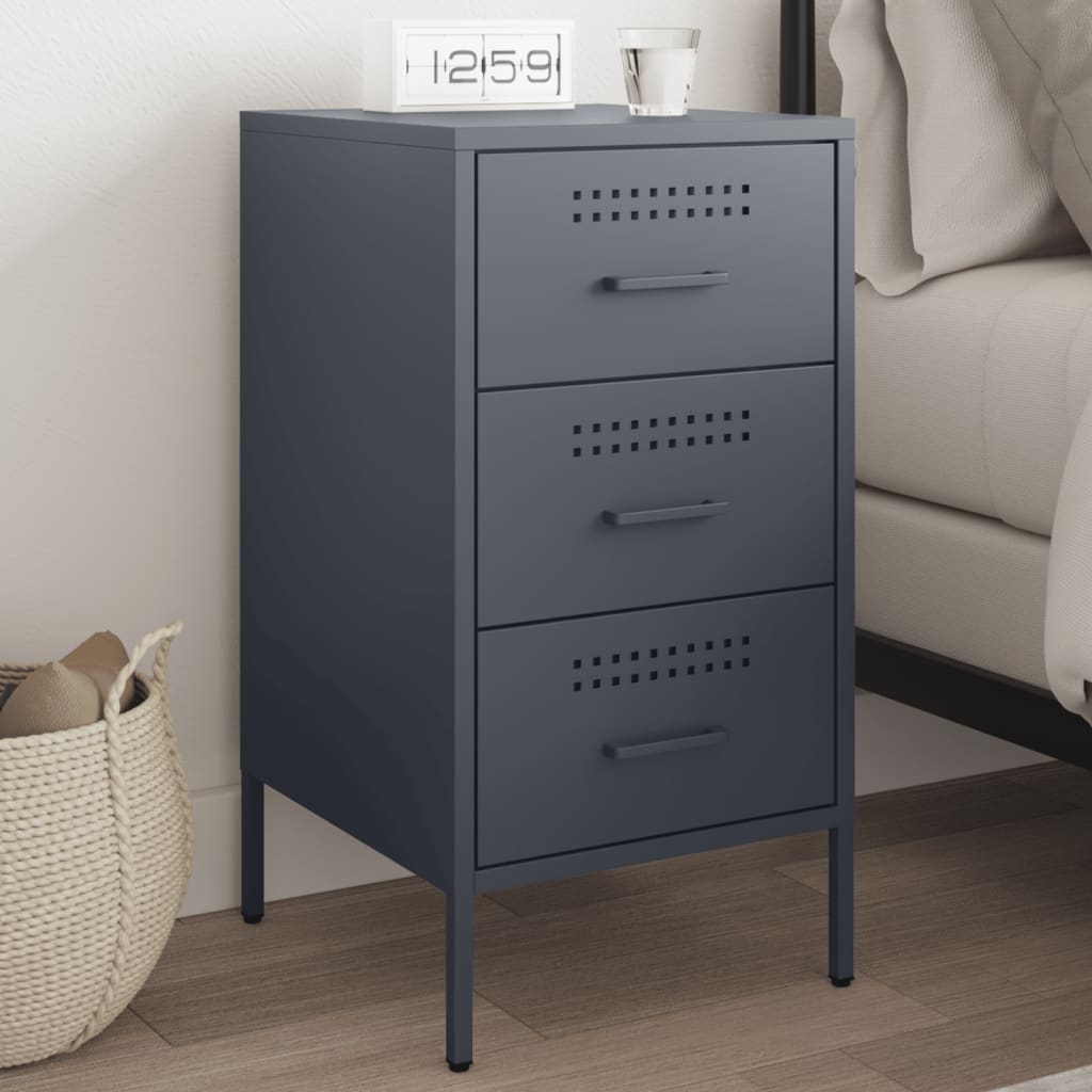 Bedside Cabinet 36X39X68 Cm Steel