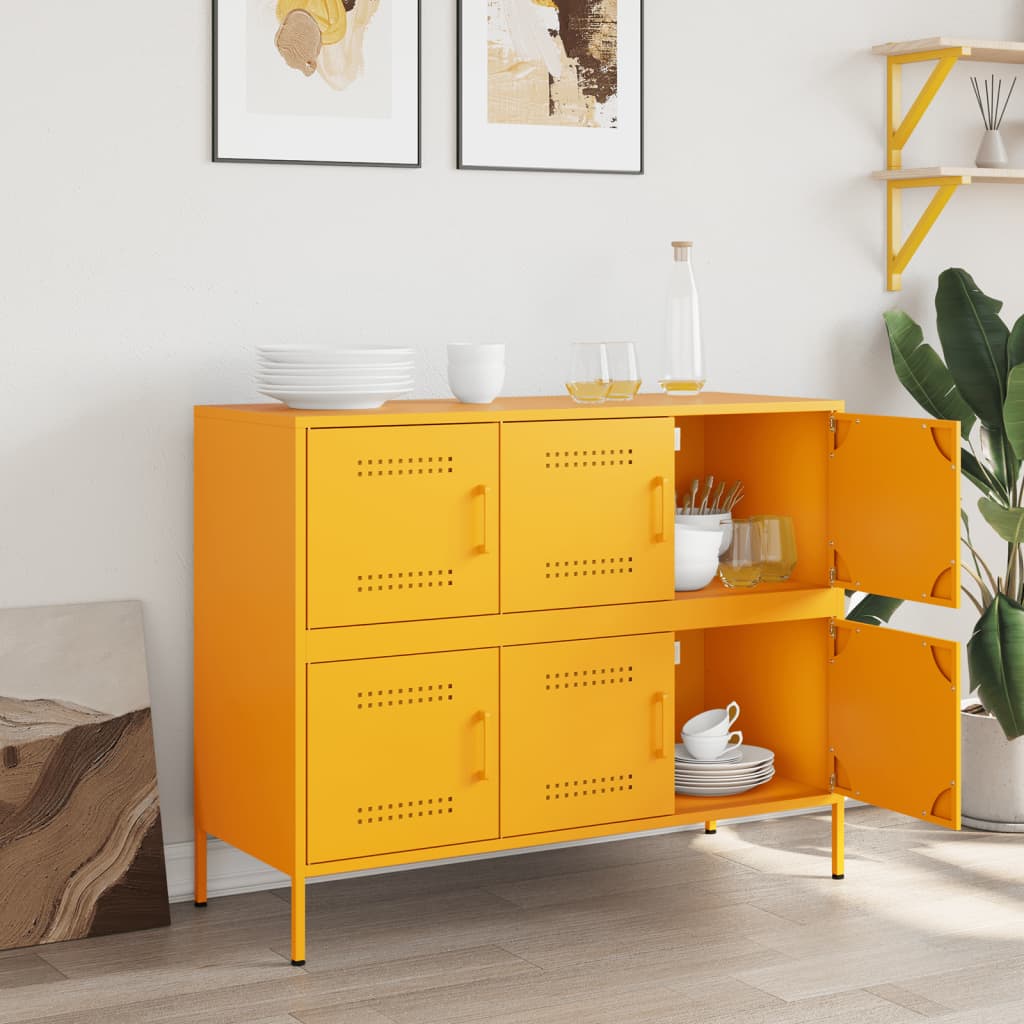 Sideboard Mustard 100.5X39X79 Cm Steel