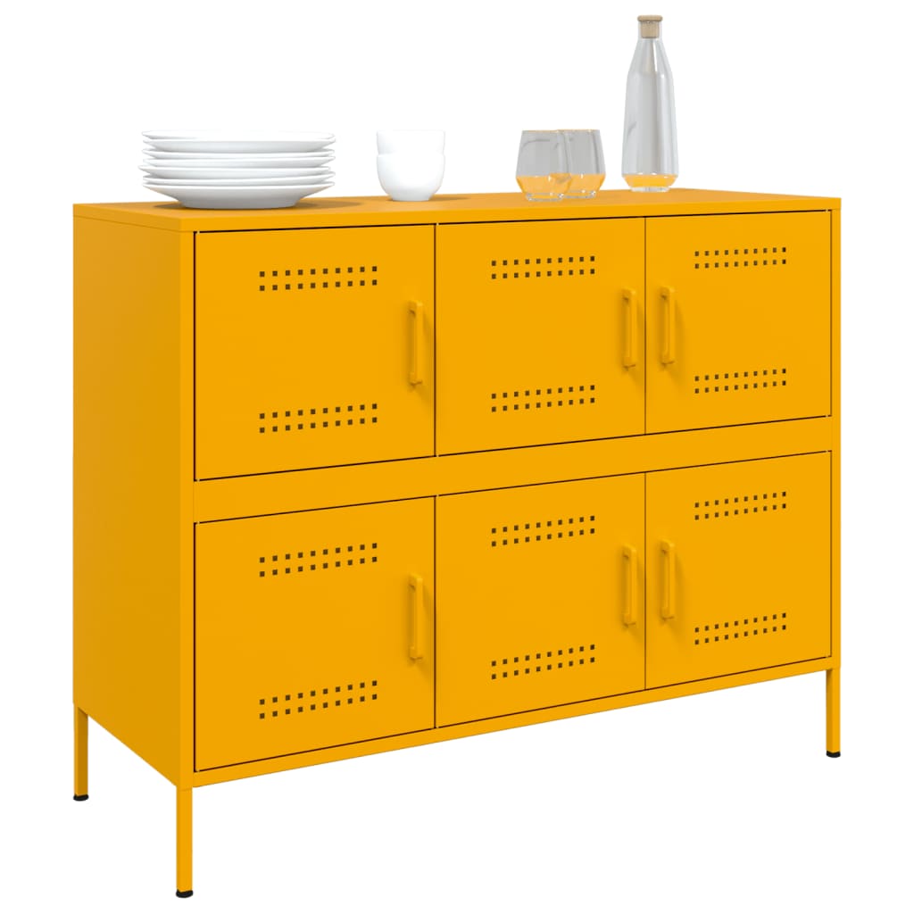Sideboard Mustard 100.5X39X79 Cm Steel