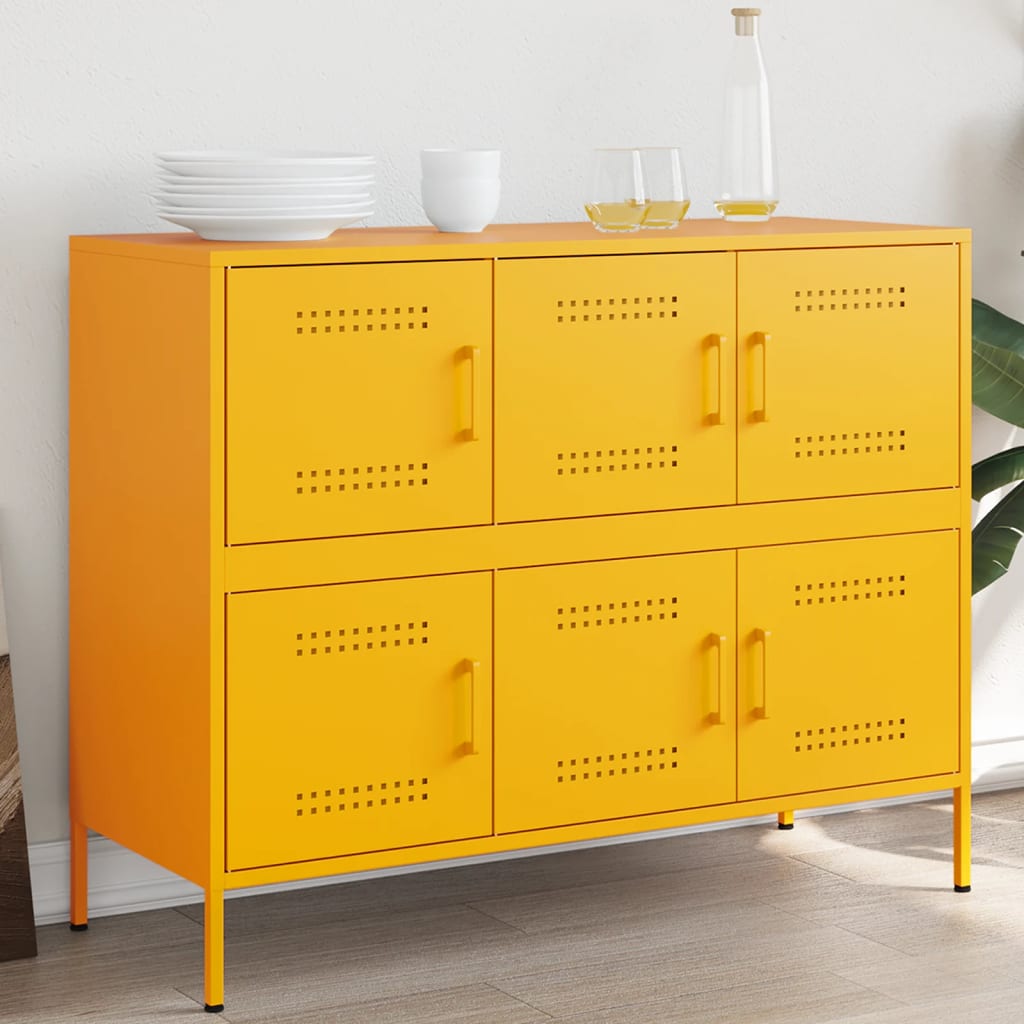 Sideboard Mustard 100.5X39X79 Cm Steel