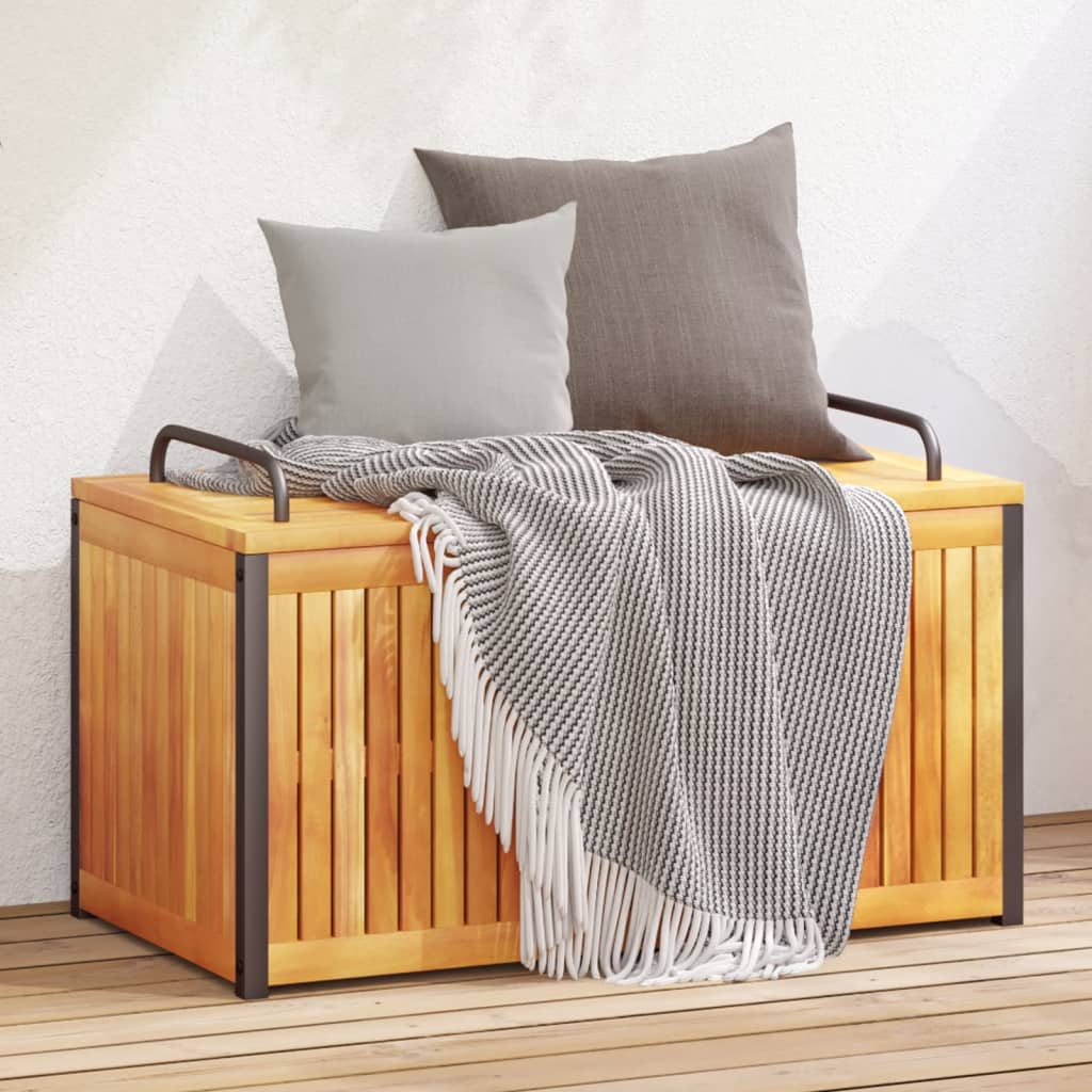 Outdoor Cushion Box Solid Wood Acacia And Steel