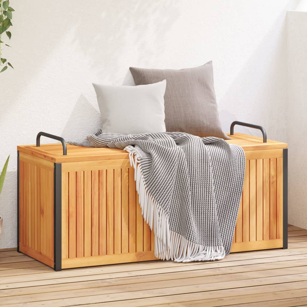 Outdoor Cushion Box Solid Wood Acacia And Steel