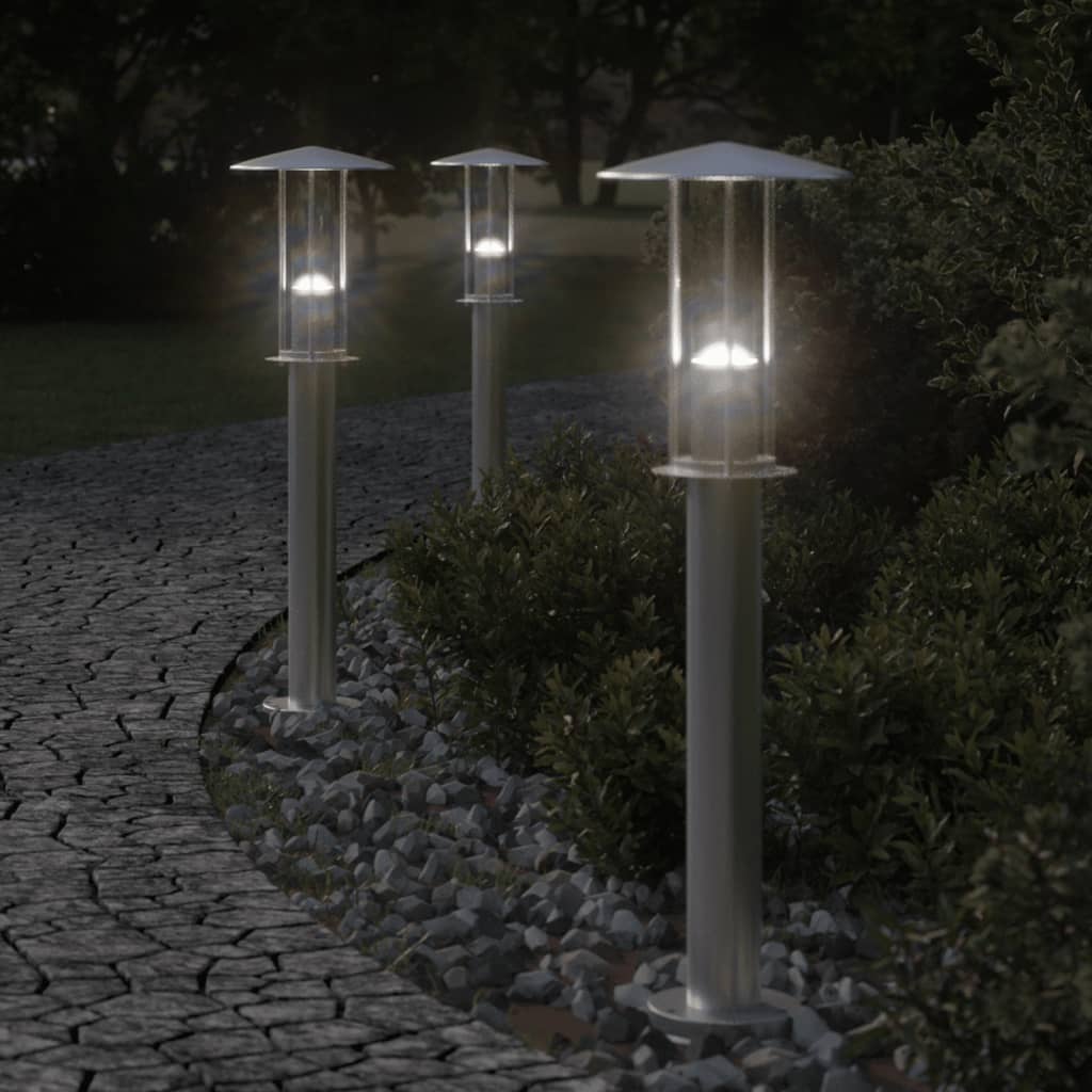 Outdoor Floor Lamps 3Pcs Stainless Steel