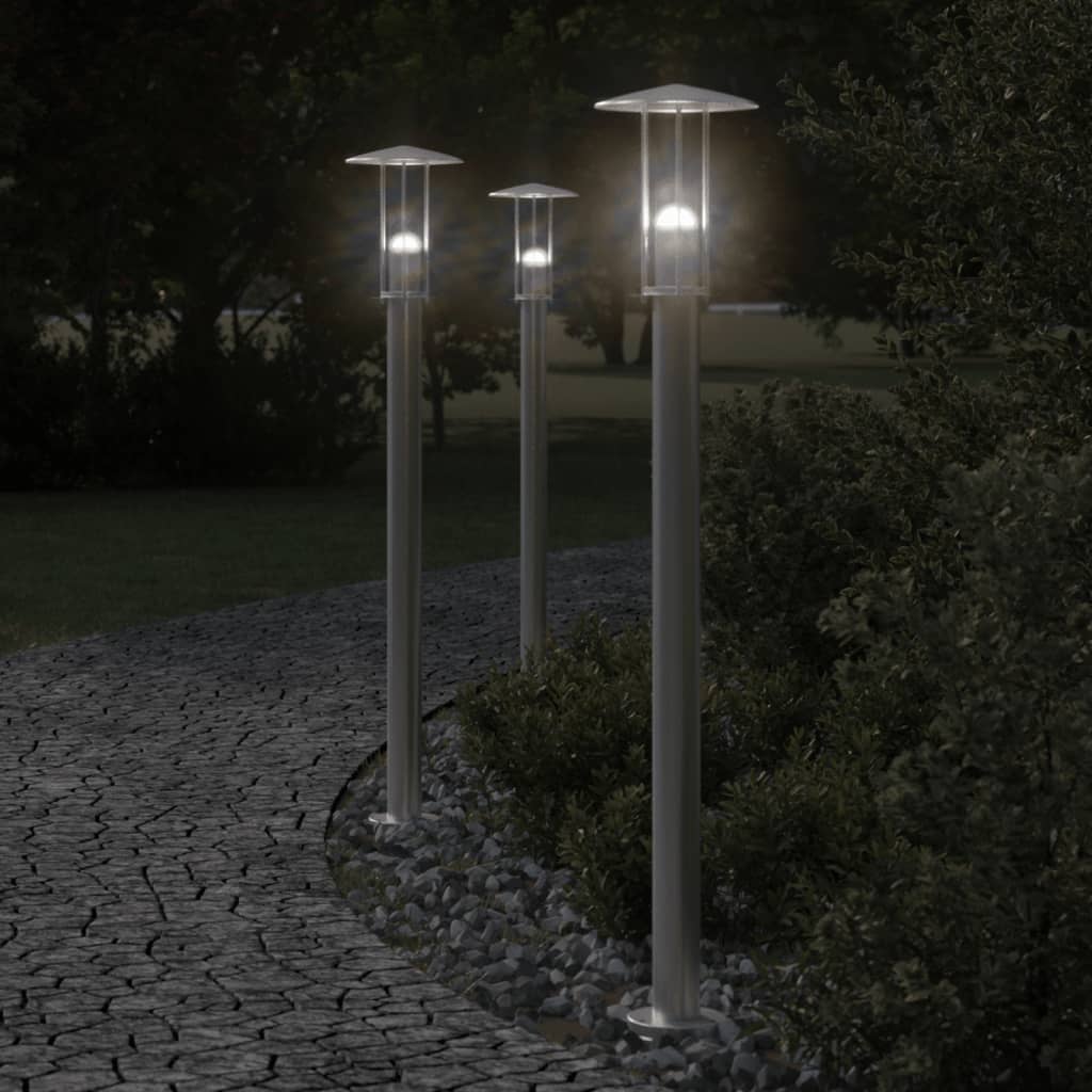 Outdoor Floor Lamps 3Pcs Stainless Steel