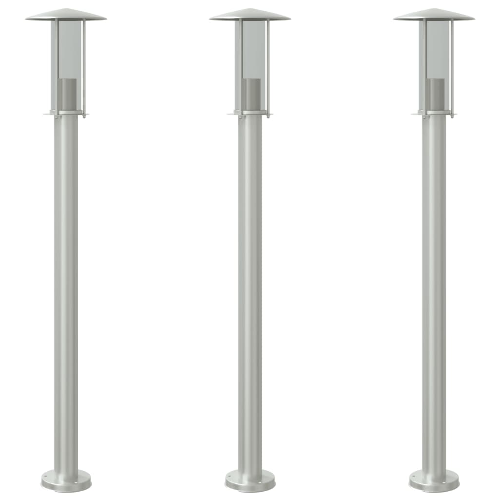 Outdoor Floor Lamps 3Pcs Stainless Steel