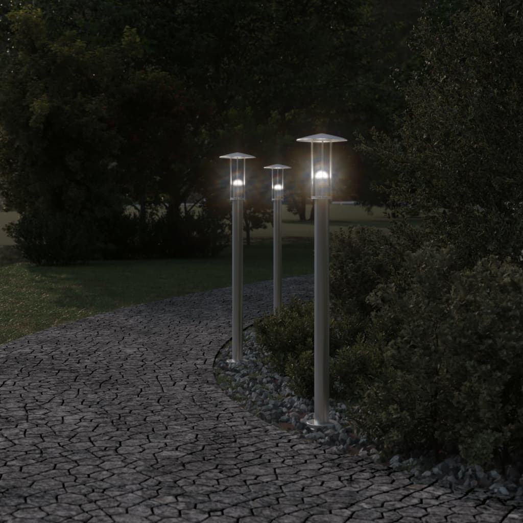 Outdoor Floor Lamps 3Pcs Stainless Steel