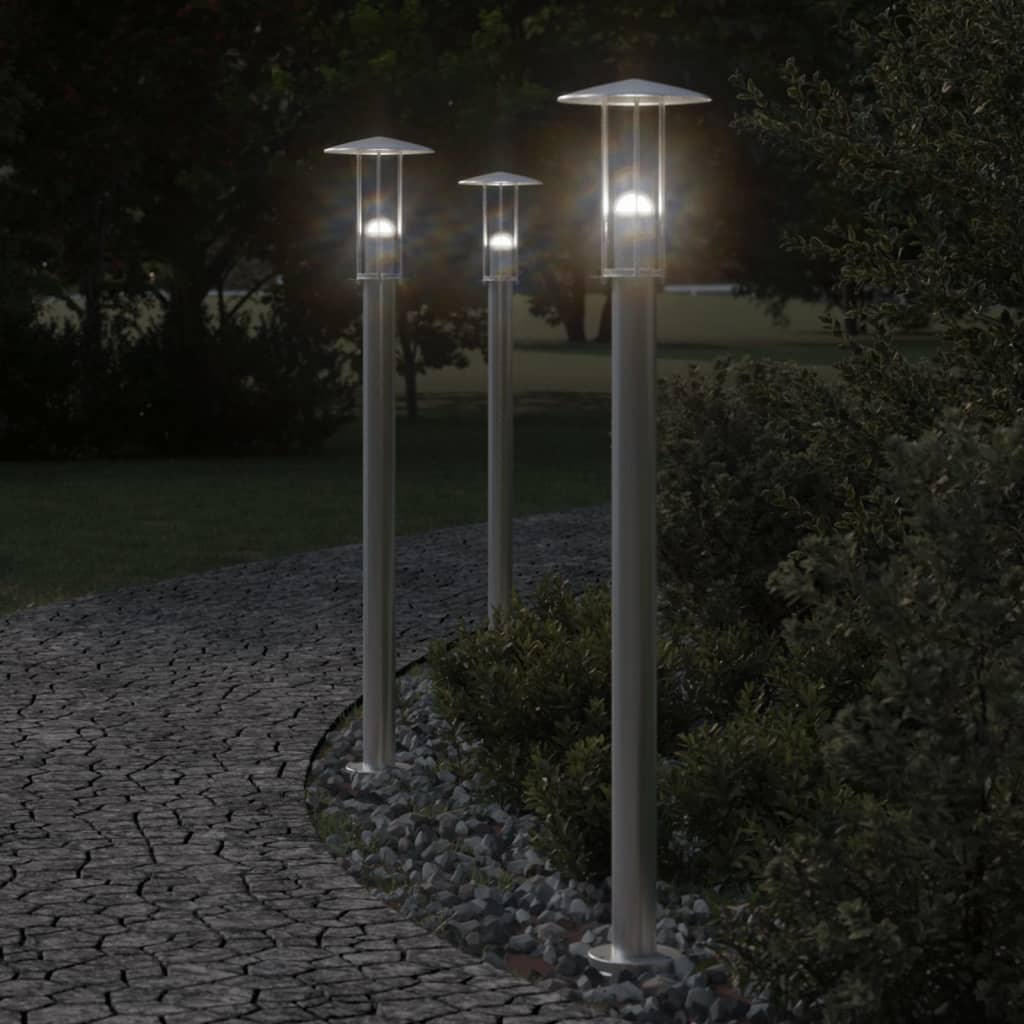 Outdoor Floor Lamps 3Pcs Stainless Steel