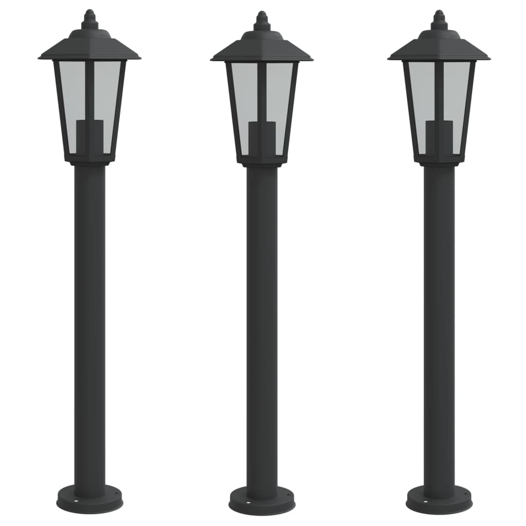 Outdoor Floor Lamps 3Pcs Stainless Steel