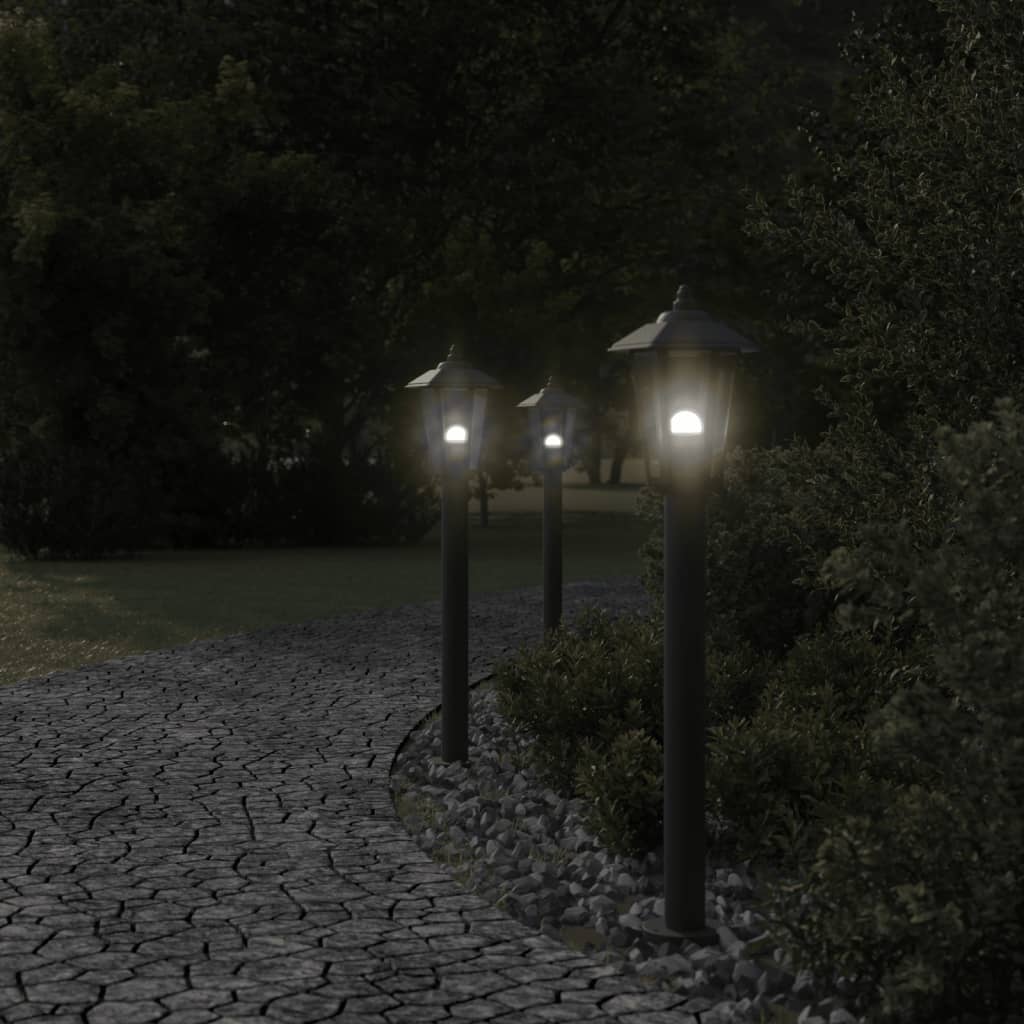 Outdoor Floor Lamps 3Pcs Stainless Steel