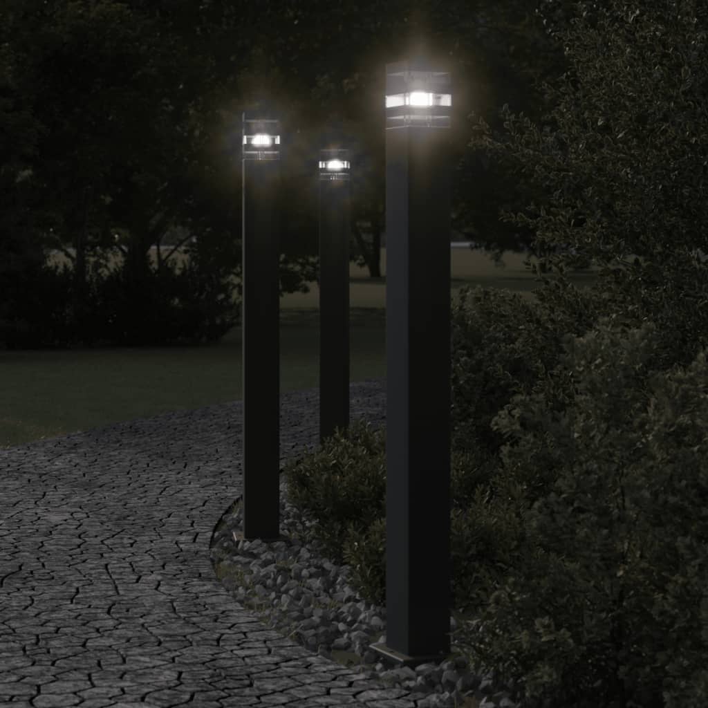 Outdoor Floor Lamp Black Aluminium