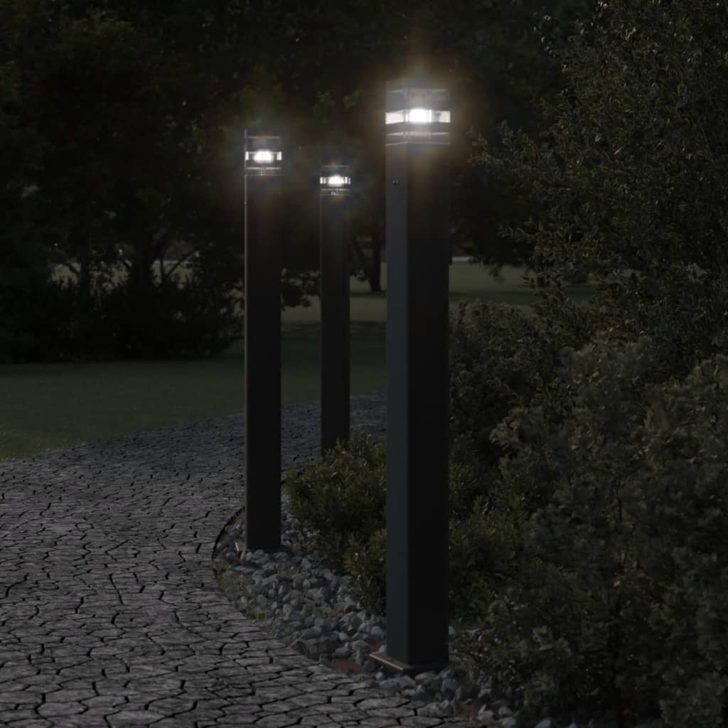 Outdoor Floor Lamp Black Aluminium