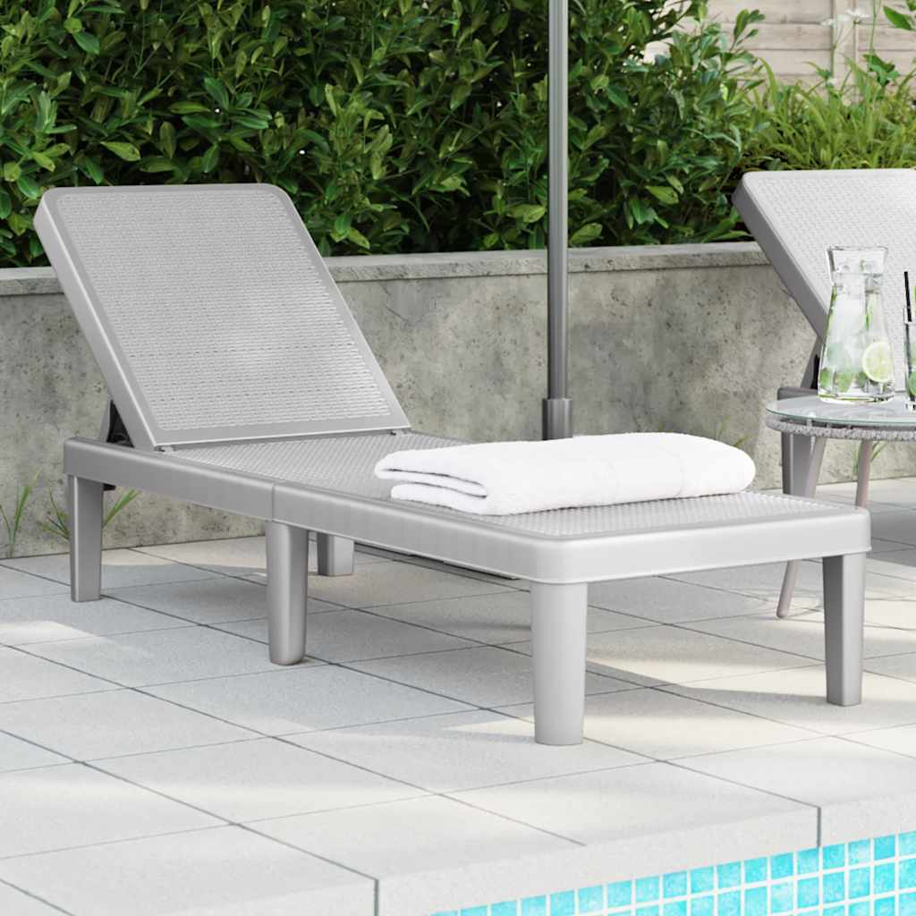 4-Way Height Adjustable Sun Lounger 155.5X57X28 Cm Polypropylene
