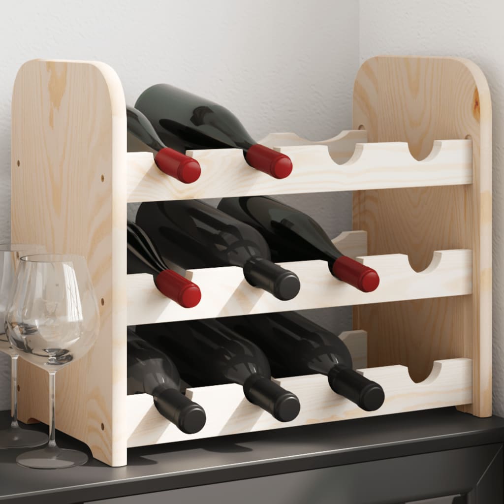 Wine Rack 67.5X25X87 Cm Solid Wood Pine