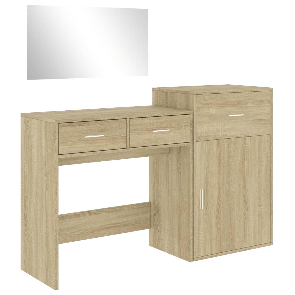 3 Piece Dressing Table Set Engineered Wood
