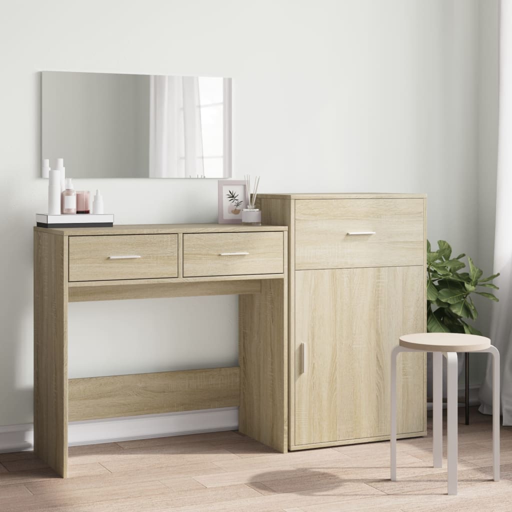 3 Piece Dressing Table Set Engineered Wood