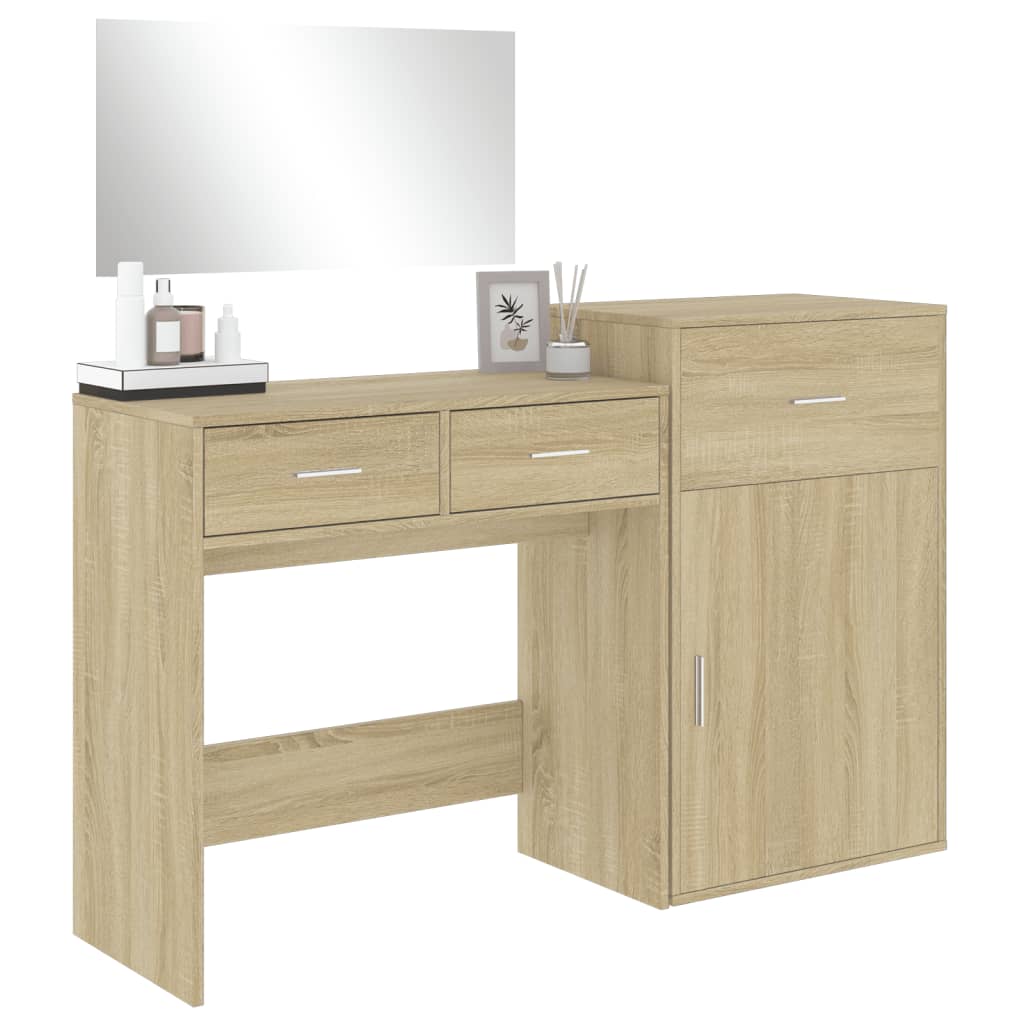 3 Piece Dressing Table Set Engineered Wood