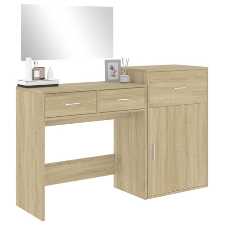 3 Piece Dressing Table Set Engineered Wood