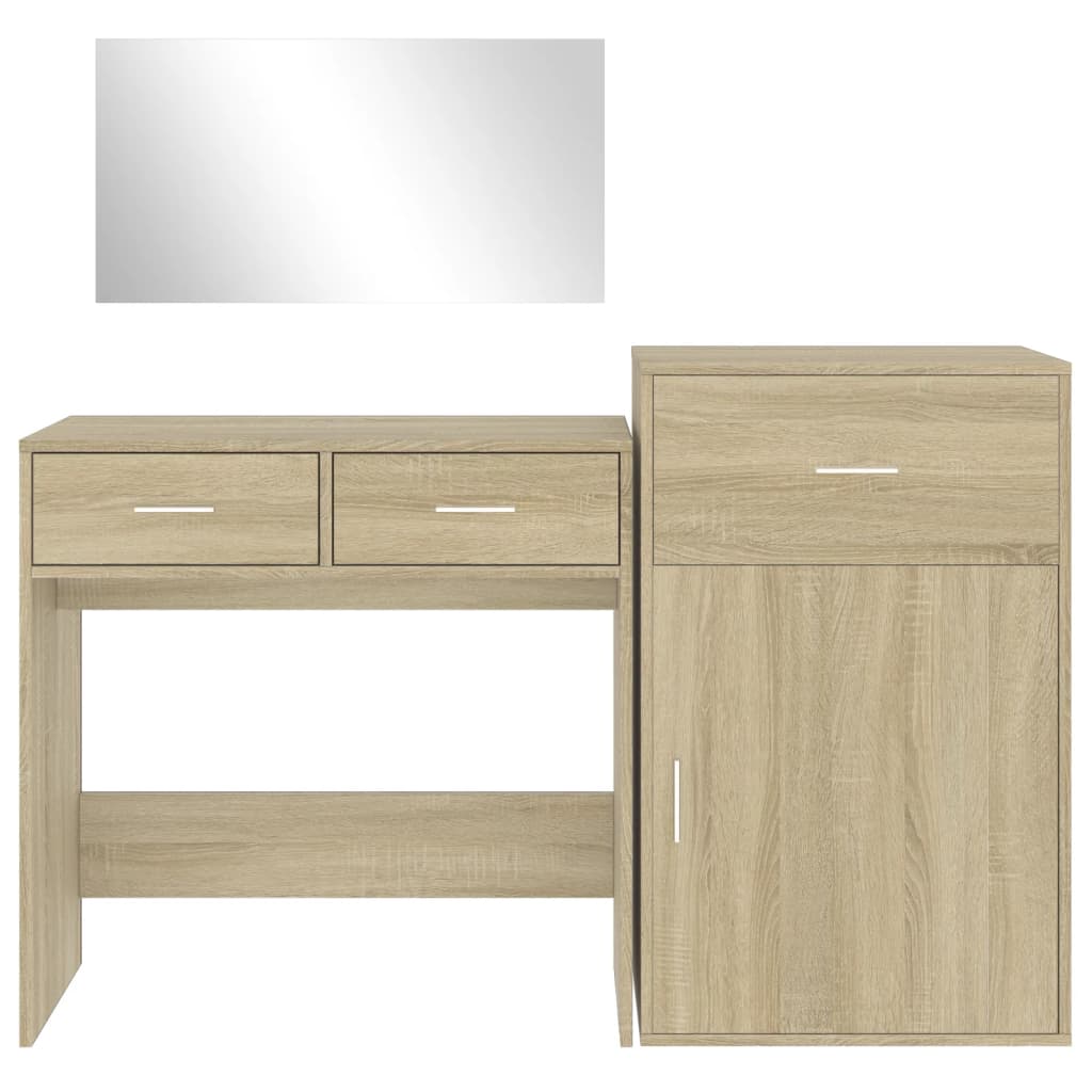 3 Piece Dressing Table Set Engineered Wood