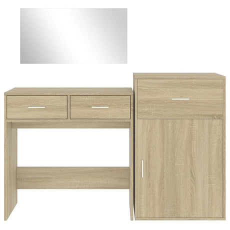 3 Piece Dressing Table Set Engineered Wood
