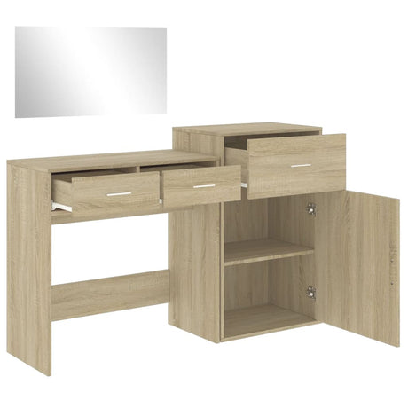 3 Piece Dressing Table Set Engineered Wood