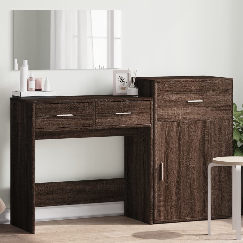 3 Piece Dressing Table Set Engineered Wood