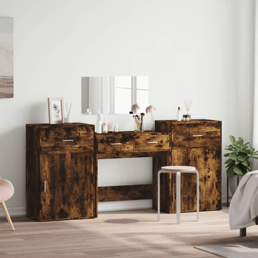 4 Piece Dressing Table Set Engineered Wood