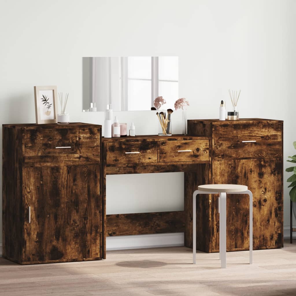 4 Piece Dressing Table Set Engineered Wood