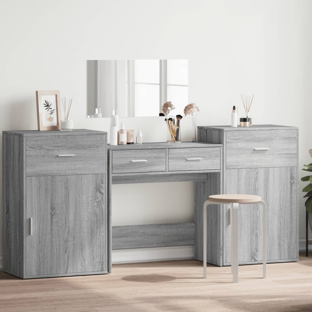 4 Piece Dressing Table Set Engineered Wood