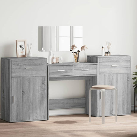4 Piece Dressing Table Set Engineered Wood