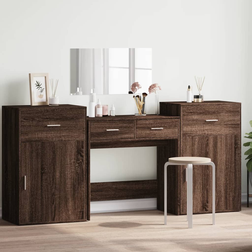 4 Piece Dressing Table Set Engineered Wood