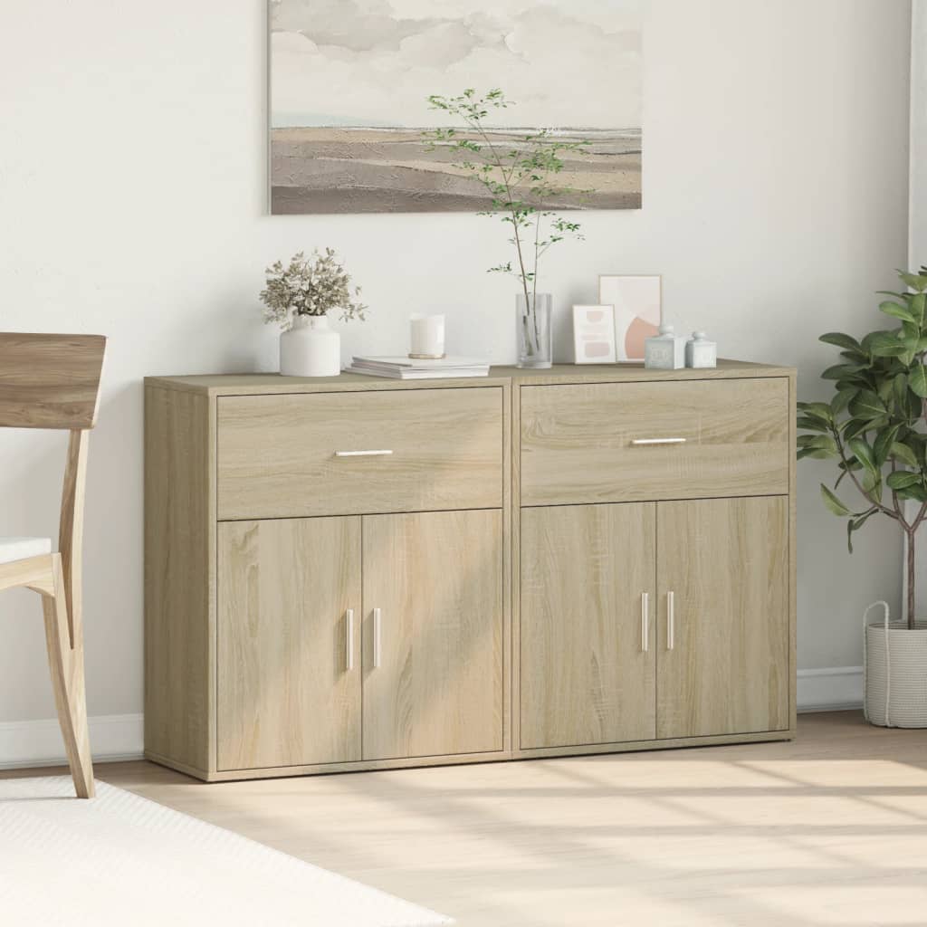 Sideboards 2 Pcs 60X31X70 Cm Engineered Wood