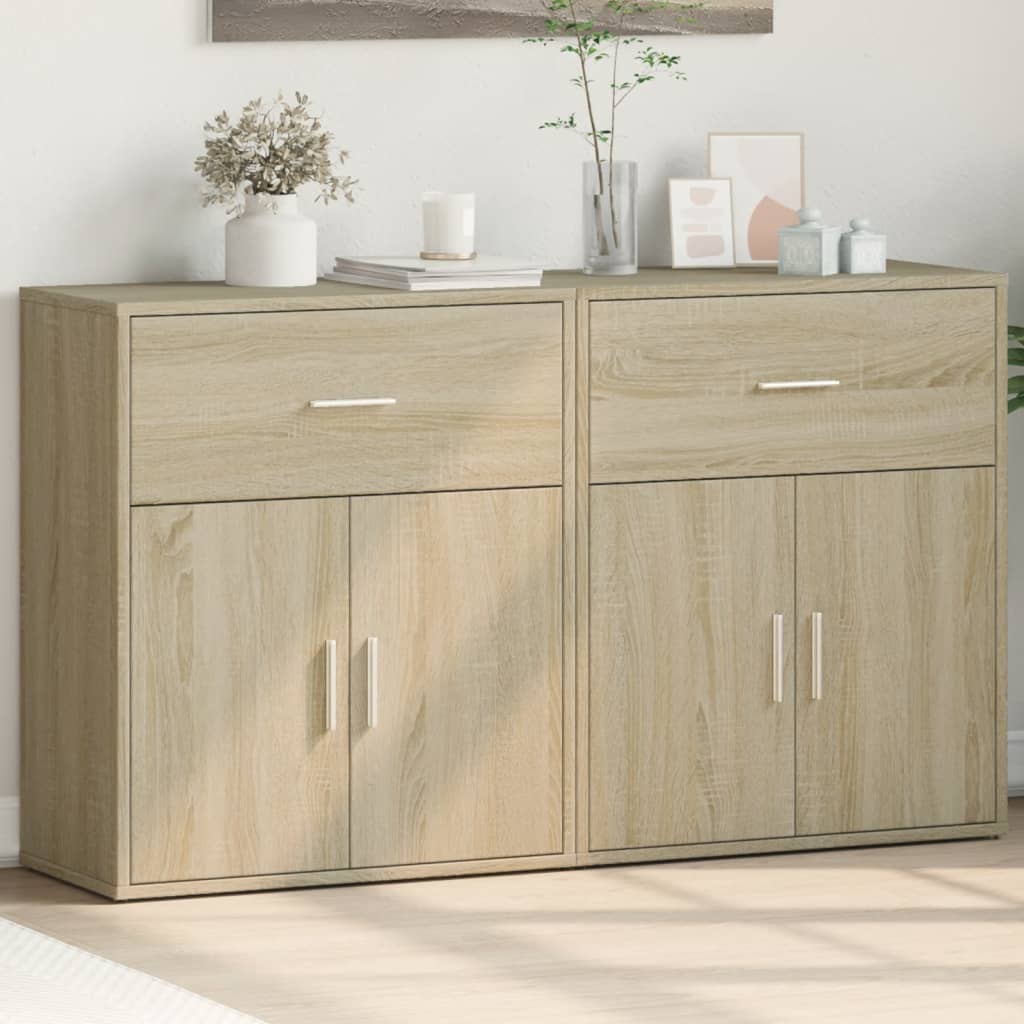 Sideboards 2 Pcs 60X31X70 Cm Engineered Wood