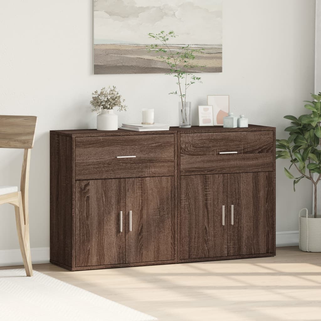 Sideboards 2 Pcs 60X31X70 Cm Engineered Wood