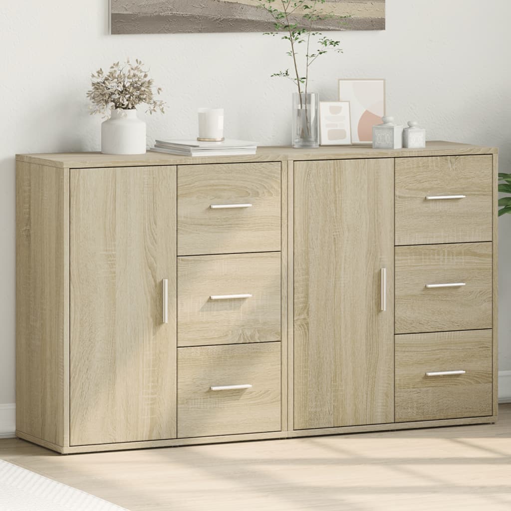 Sideboards 2 Pcs 60X31X70 Cm Engineered Wood