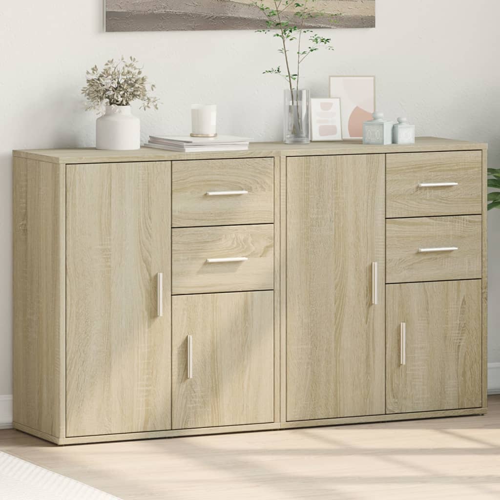 Sideboards 2 Pcs 60X31X70 Cm Engineered Wood