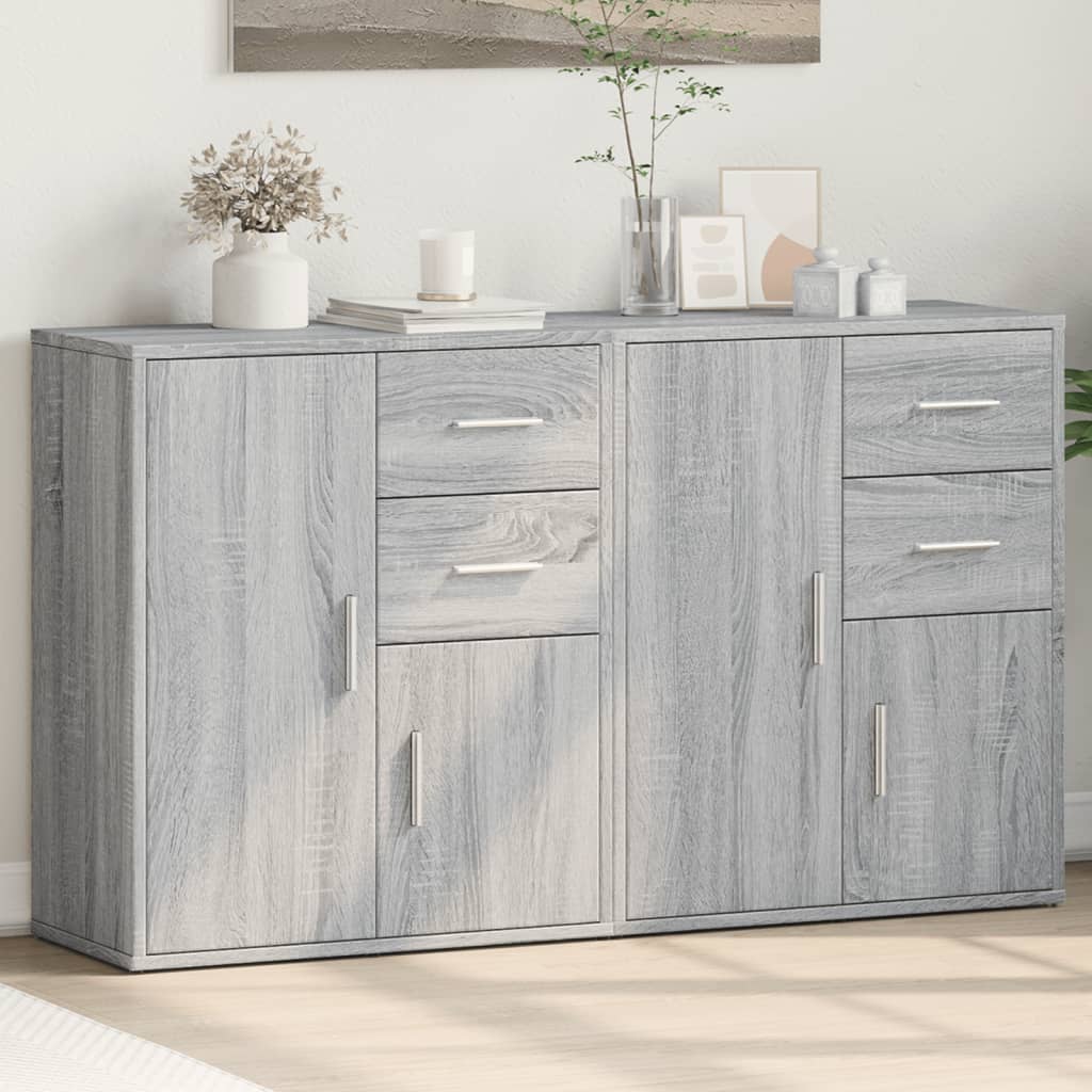 Sideboards 2 Pcs 60X31X70 Cm Engineered Wood
