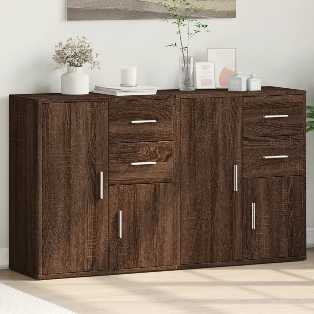 Sideboards 2 Pcs 60X31X70 Cm Engineered Wood