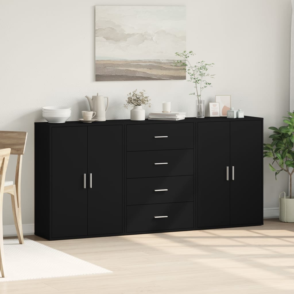 Sideboards 3 Pcs 60X31X84 Cm Engineered Wood