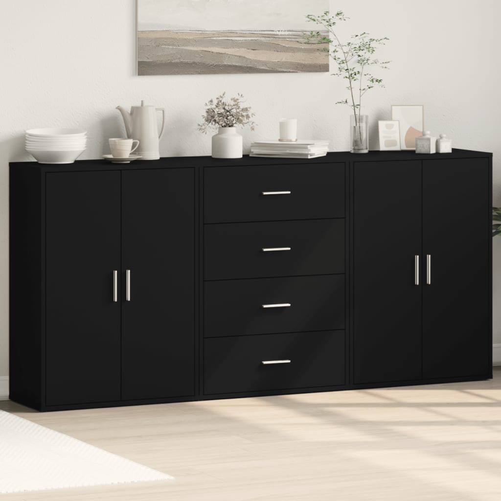 Sideboards 3 Pcs 60X31X84 Cm Engineered Wood
