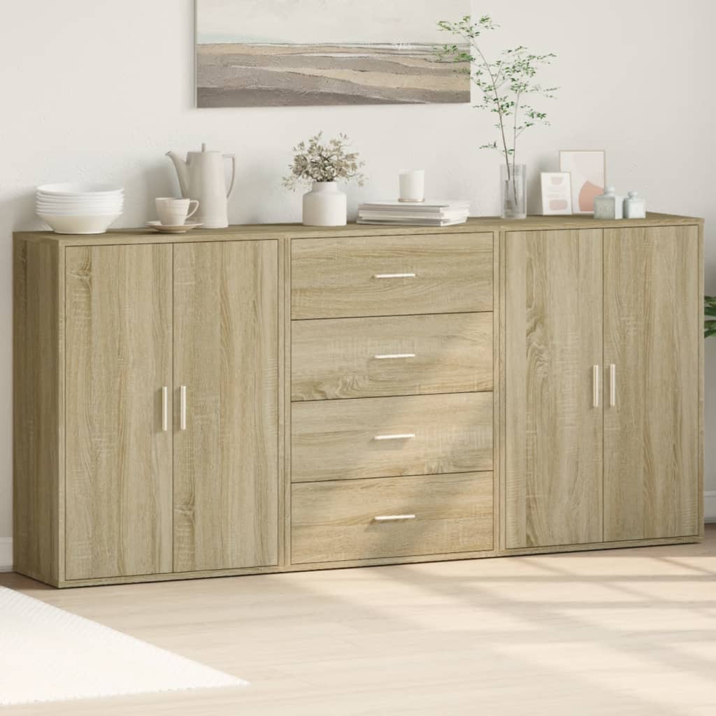 Sideboards 3 Pcs 60X31X84 Cm Engineered Wood