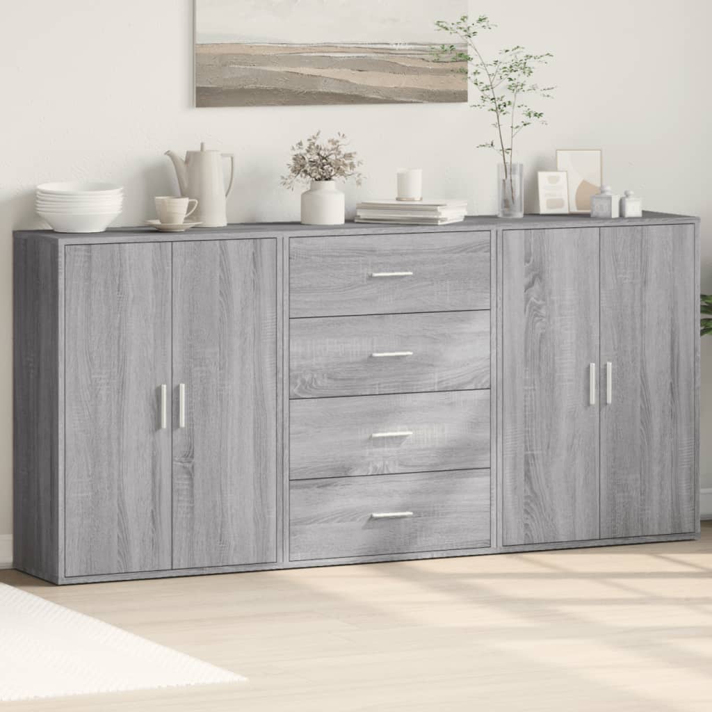 Sideboards 3 Pcs 60X31X84 Cm Engineered Wood