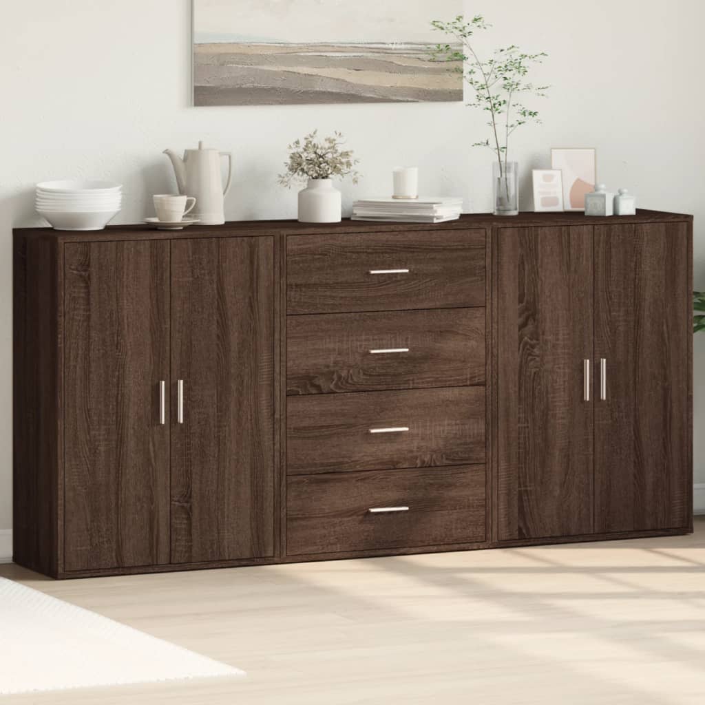 Sideboards 3 Pcs 60X31X84 Cm Engineered Wood