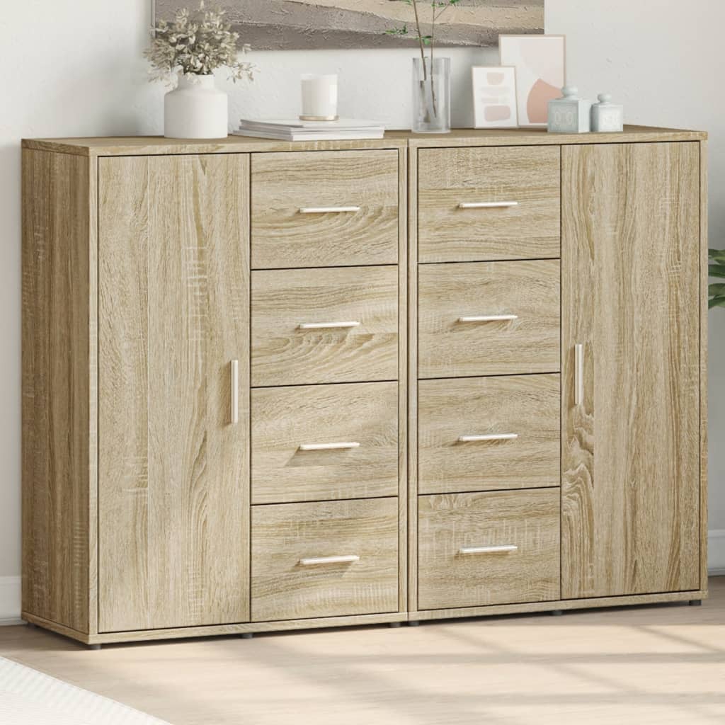 Sideboards 2 Pcs 60X31X84 Cm Engineered Wood