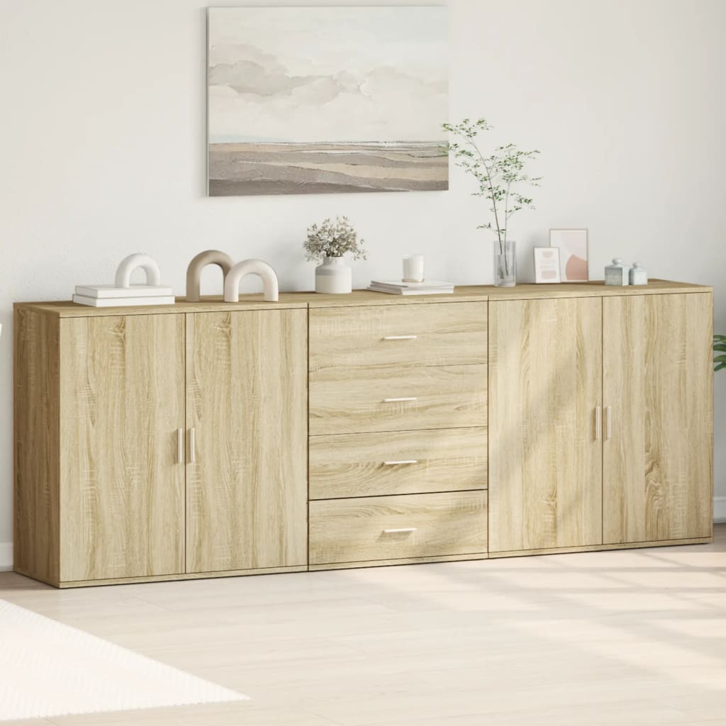 Sideboards 3 Pcs Engineered Wood