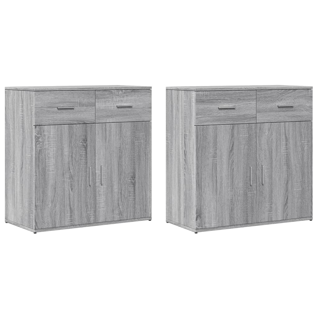 Sideboards 2 Pcs 79X38X80 Cm Engineered Wood