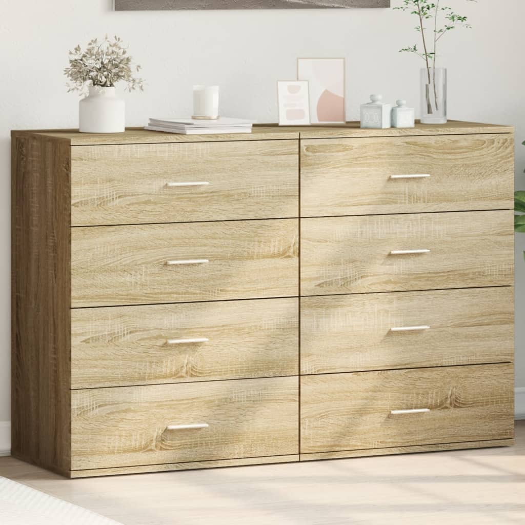 Sideboards 2 Pcs 60X39X80 Cm Engineered Wood