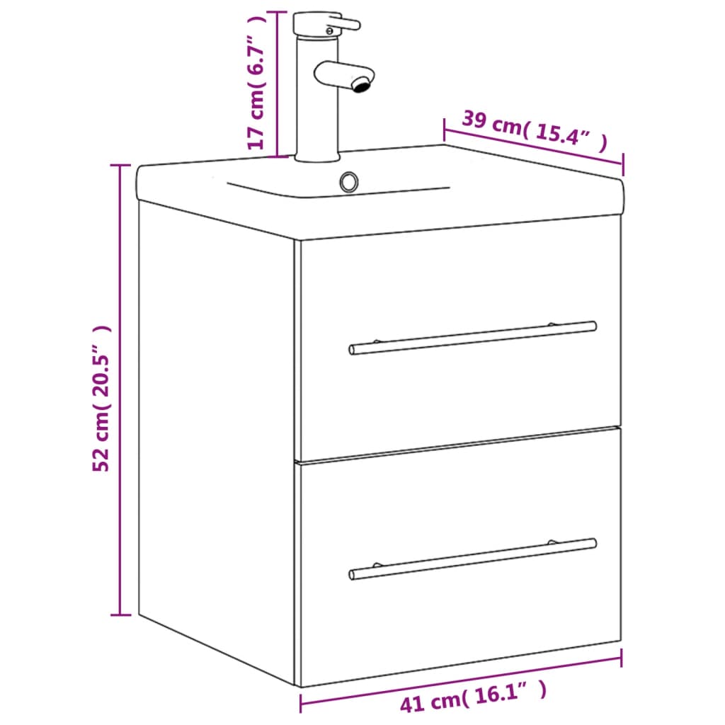 Bathroom Sink Cabinet With Built-In Basin