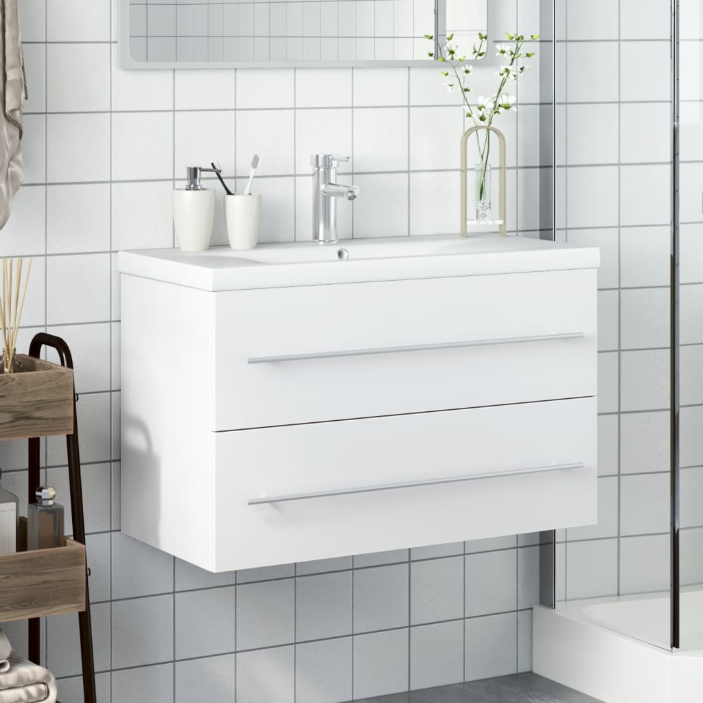 Bathroom Sink Cabinet With Built-In Basin