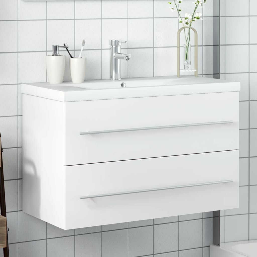 Bathroom Sink Cabinet With Built-In Basin