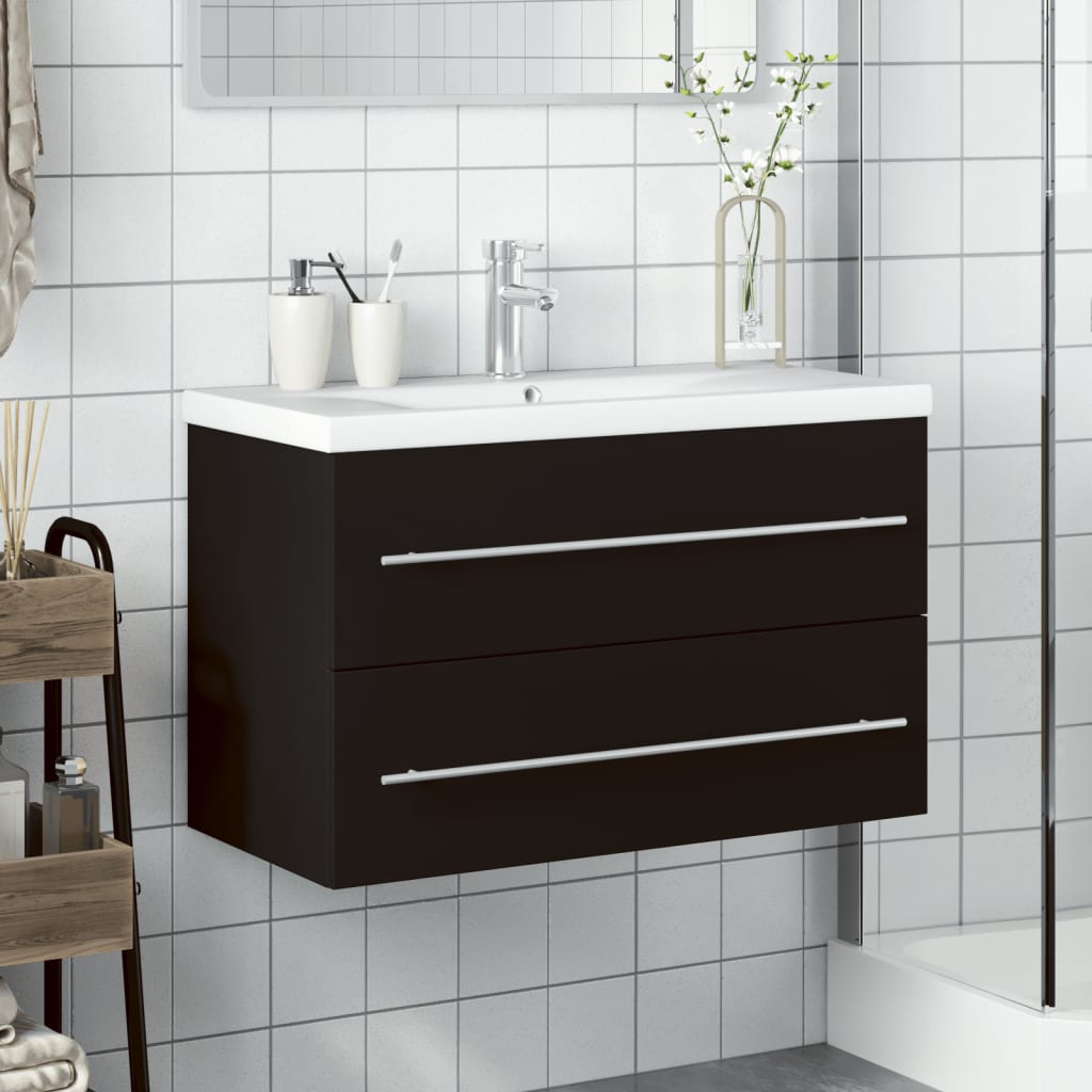 Bathroom Sink Cabinet With Built-In Basin